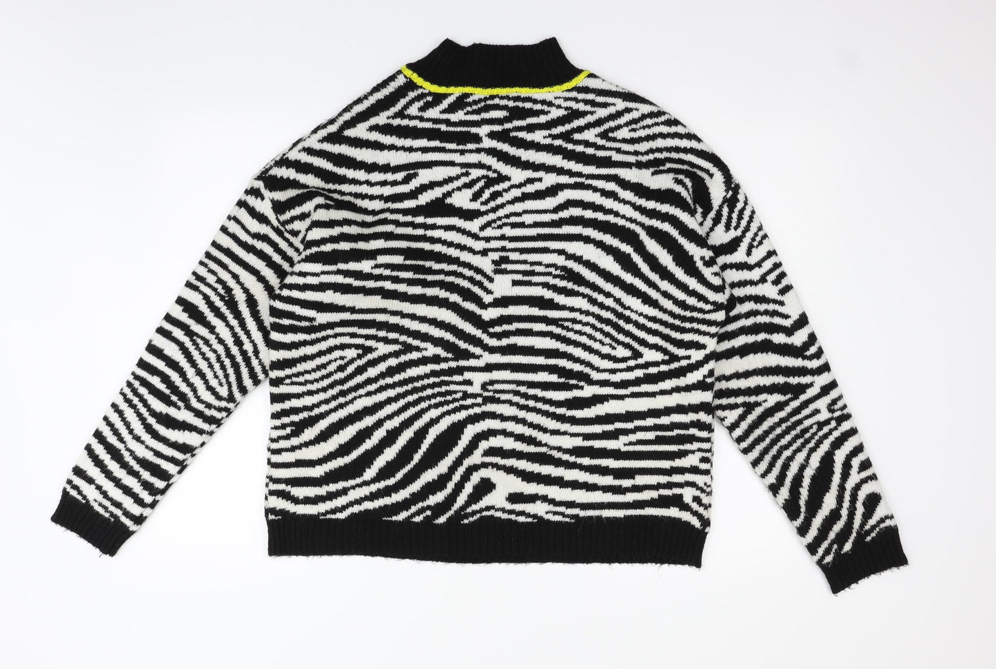 Primark Mens Black Geometric  Pullover Jumper Size M