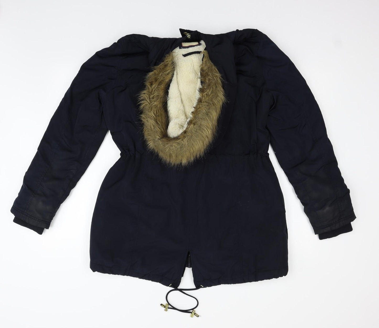 F&F Womens Blue   Jacket Coat Size 14  - FAUX FUR