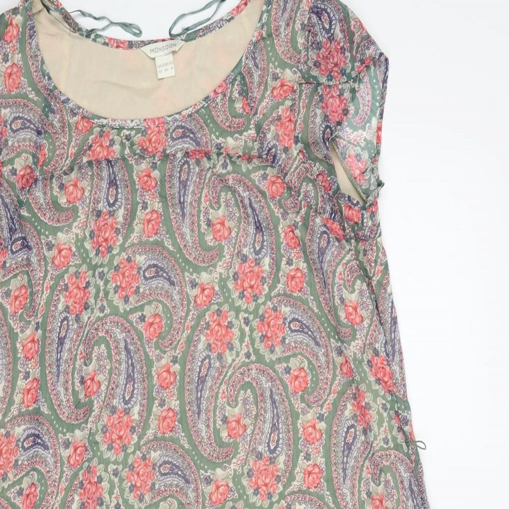 Monsoon Womens Red Floral  Fit & Flare  Size 12