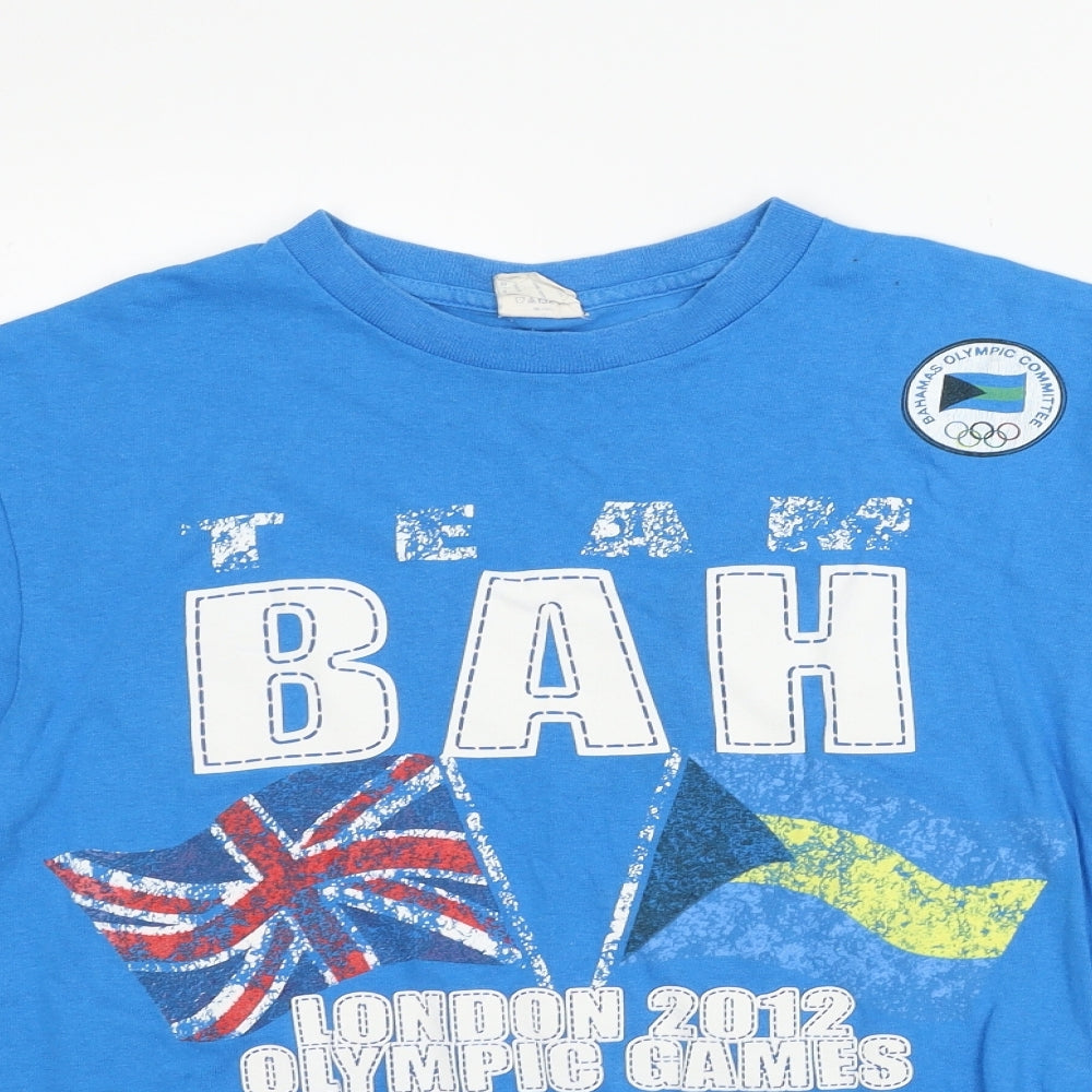 Delta Pro Weight Mens Blue Houndstooth   T-Shirt Size M