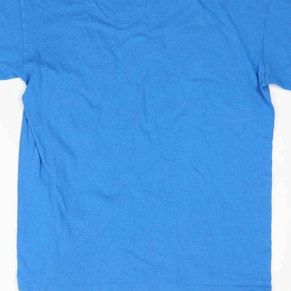 Delta Pro Weight Mens Blue Houndstooth   T-Shirt Size M