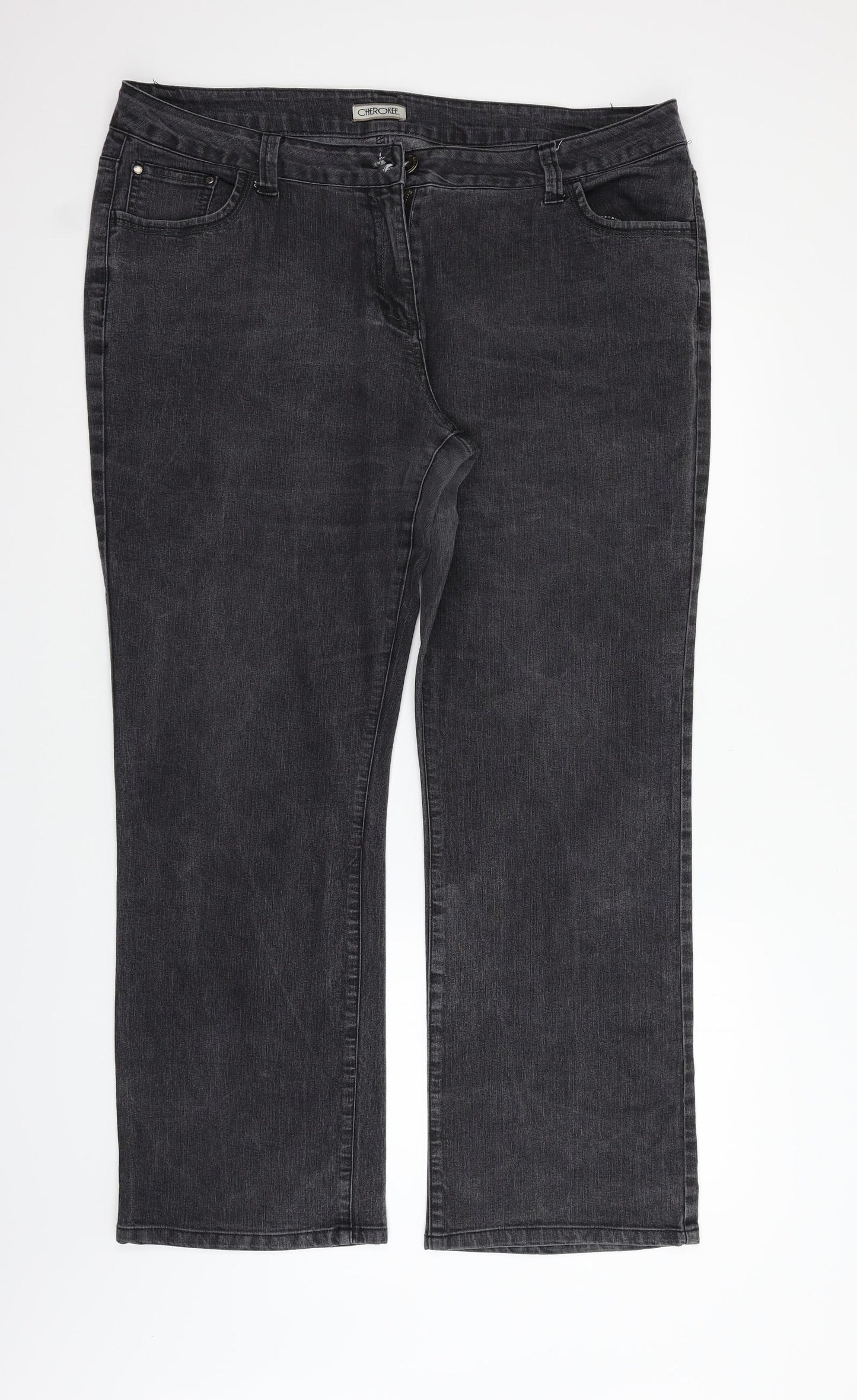 Cherokee Womens Grey   Straight Jeans Size 18 L28 in
