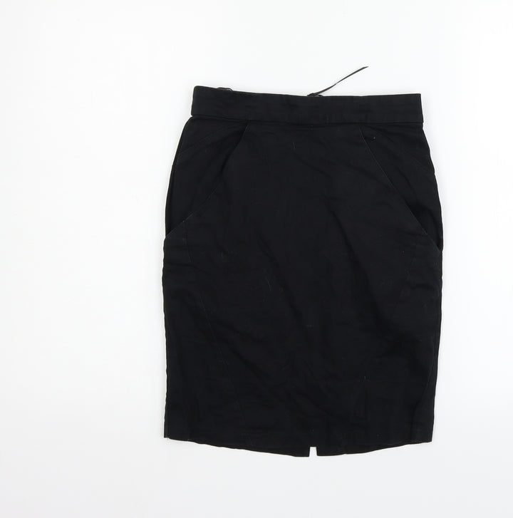 Topshop Womens Black Flare Skirt Size 6