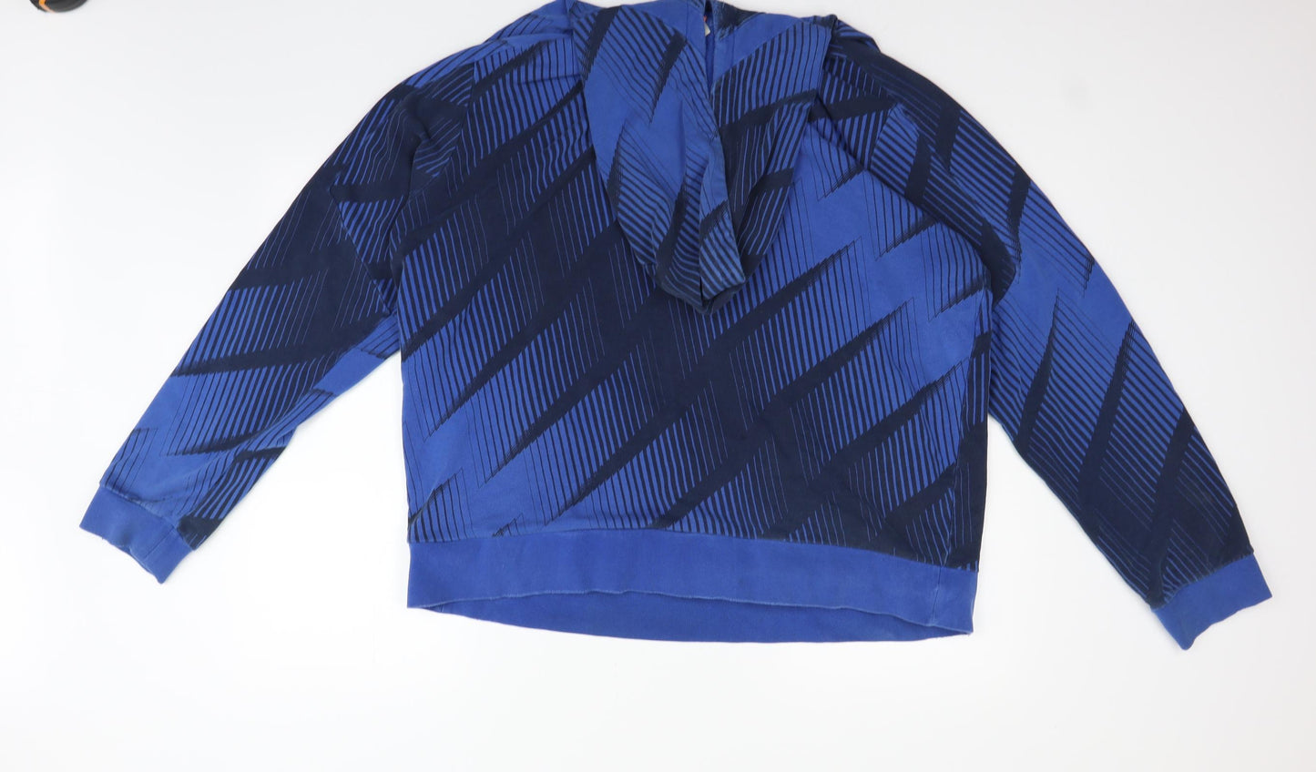 Nike Mens Blue Geometric  Pullover Hoodie Size 2XL