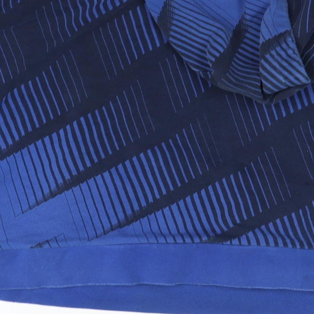 Nike Mens Blue Geometric  Pullover Hoodie Size 2XL