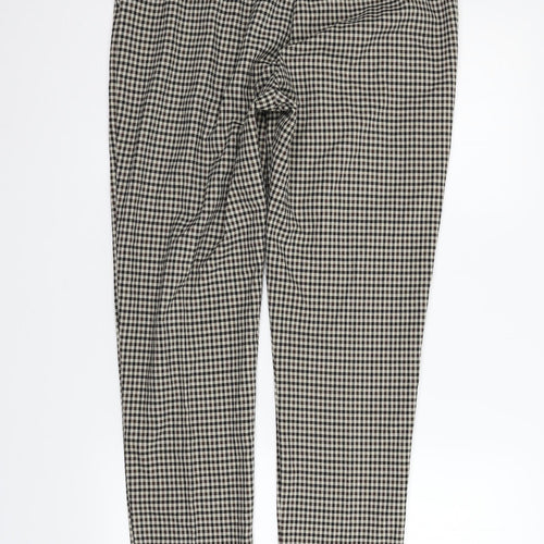 F&F Womens Beige Check  Trousers  Size 12 L25 in