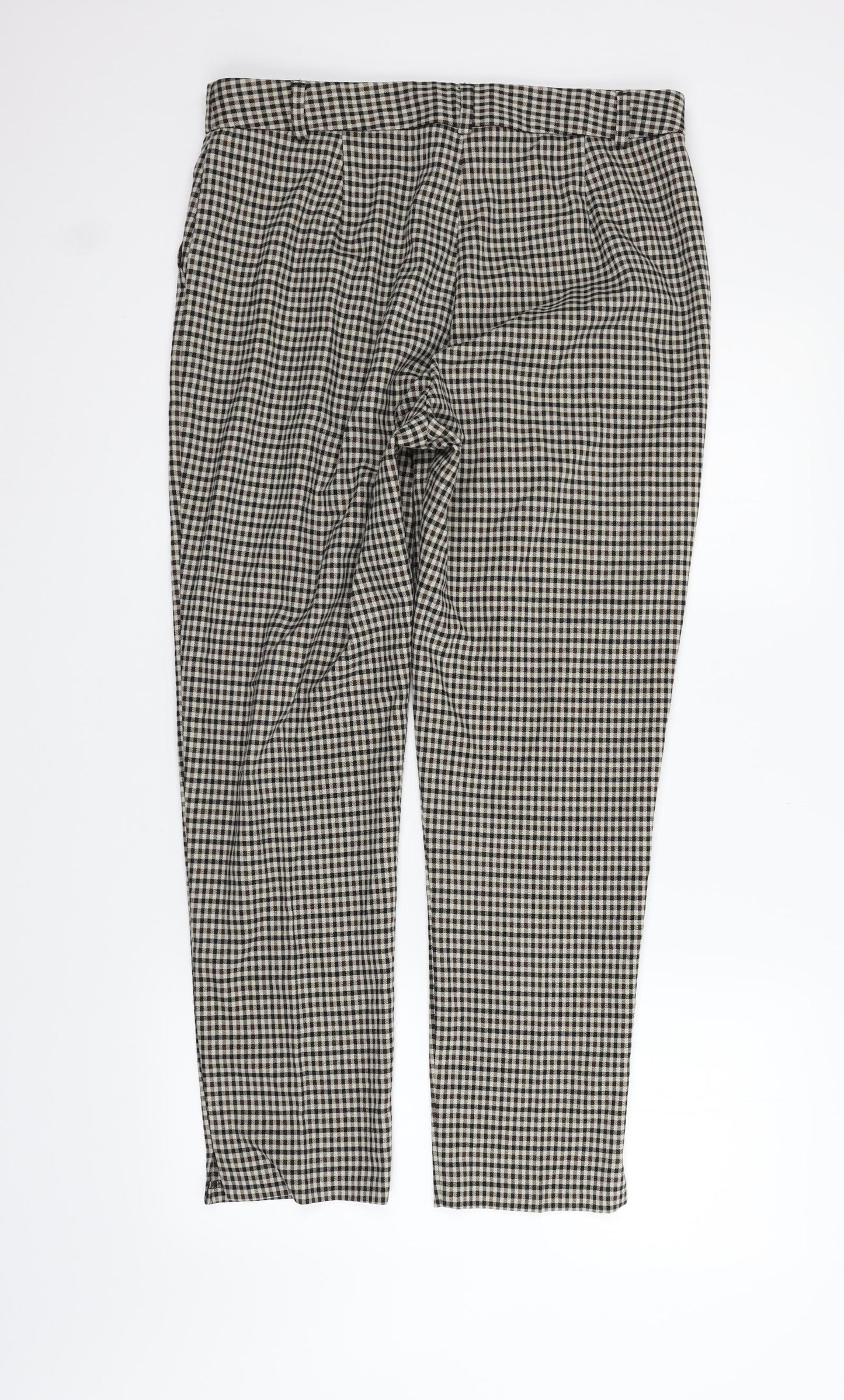 F&F Womens Beige Check  Trousers  Size 12 L25 in