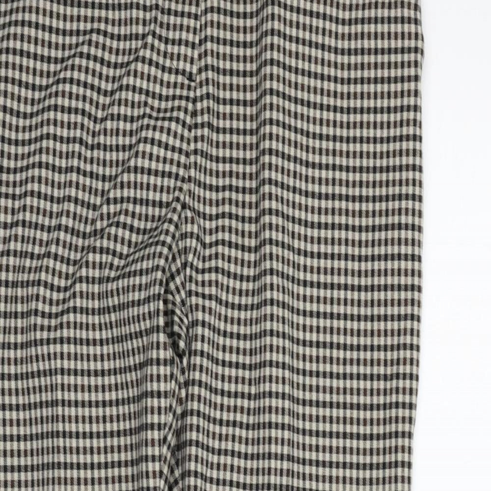 F&F Womens Beige Check  Trousers  Size 12 L25 in
