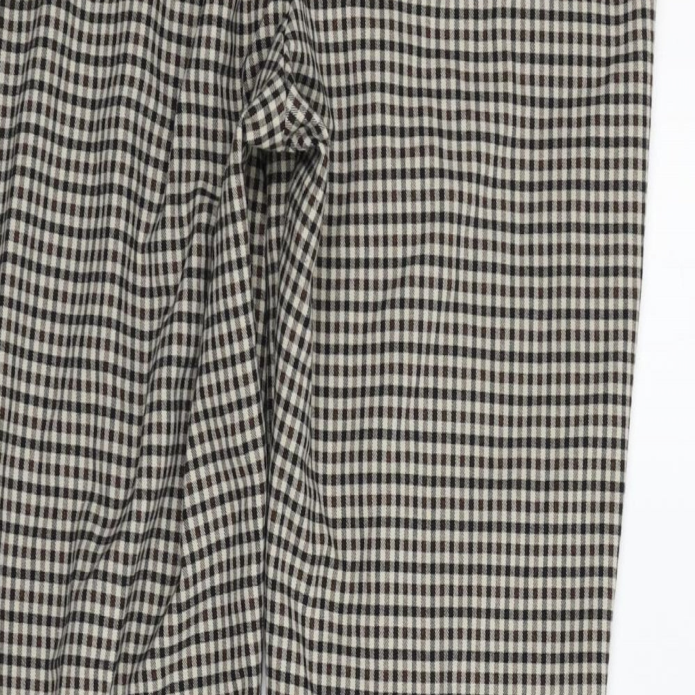 F&F Womens Beige Check  Trousers  Size 12 L25 in