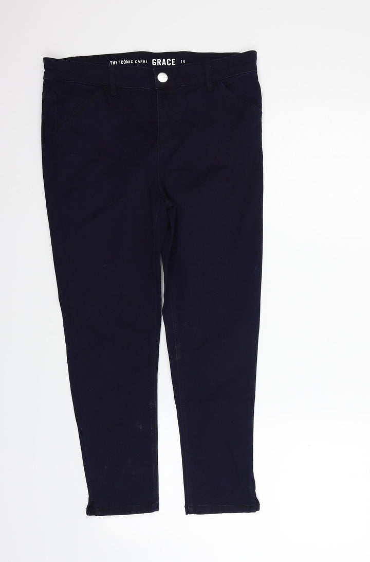 Oasis Womens Blue Trousers Size 14 L24 in