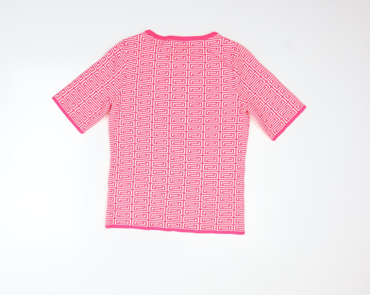 River Island Womens Pink Geometric  Pullover Jumper Size 14