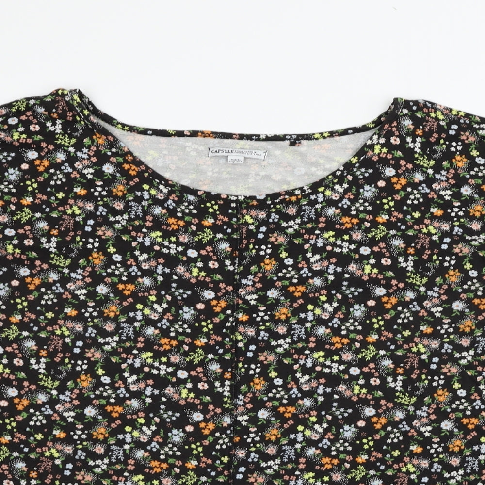 CAPSULE  Womens Beige Floral  Basic T-Shirt Size 24
