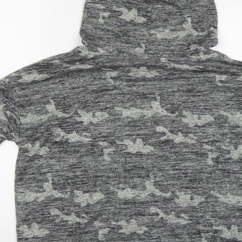 Papaya Womens Green Camouflage  Henley Hoodie Size 8