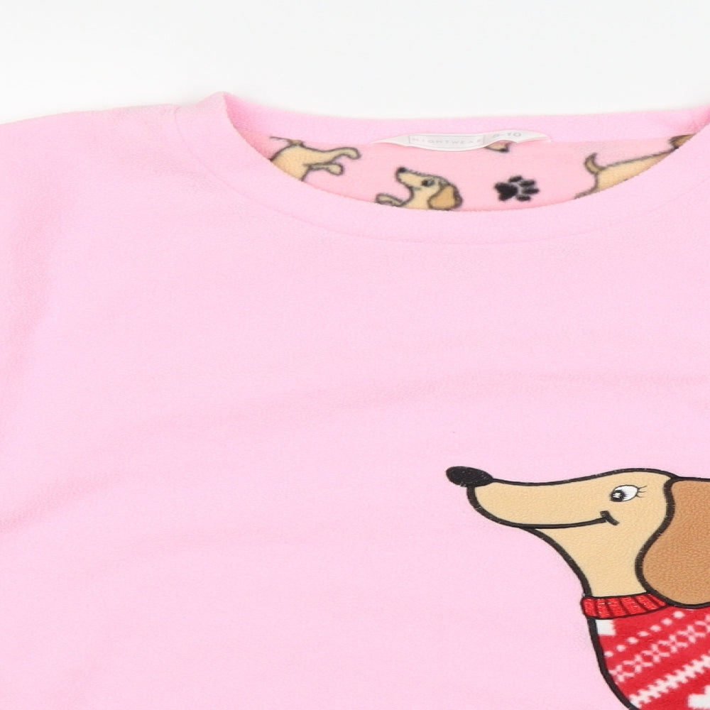 Preworn Womens Pink Solid  Top Pyjama Top Size 10