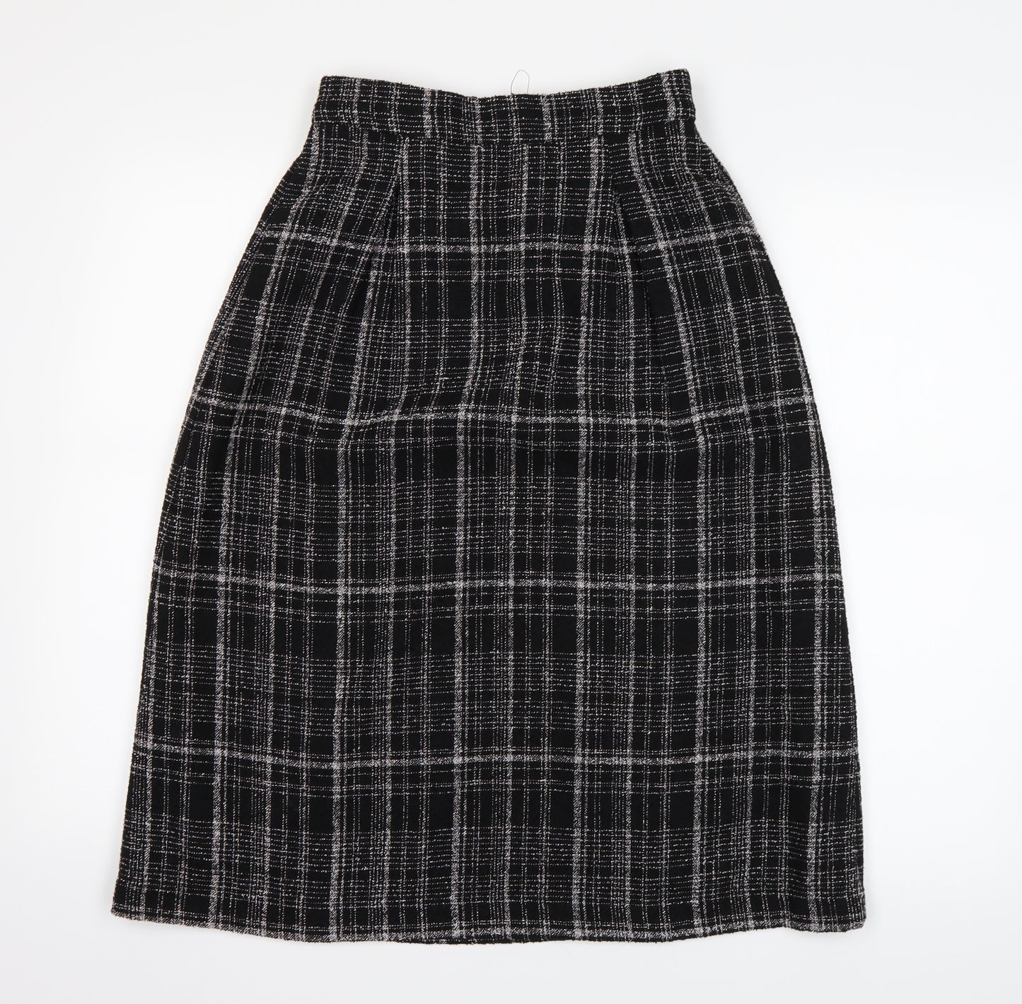 Marks and Spencer Womens Black Plaid  Pleated Skirt Size 6