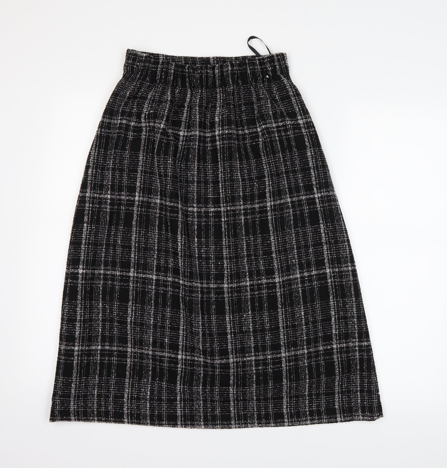 Marks and Spencer Womens Black Plaid  Pleated Skirt Size 6