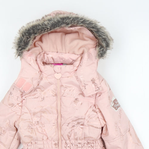 Disney Girls Pink   Parka Coat Size 5-6 Years