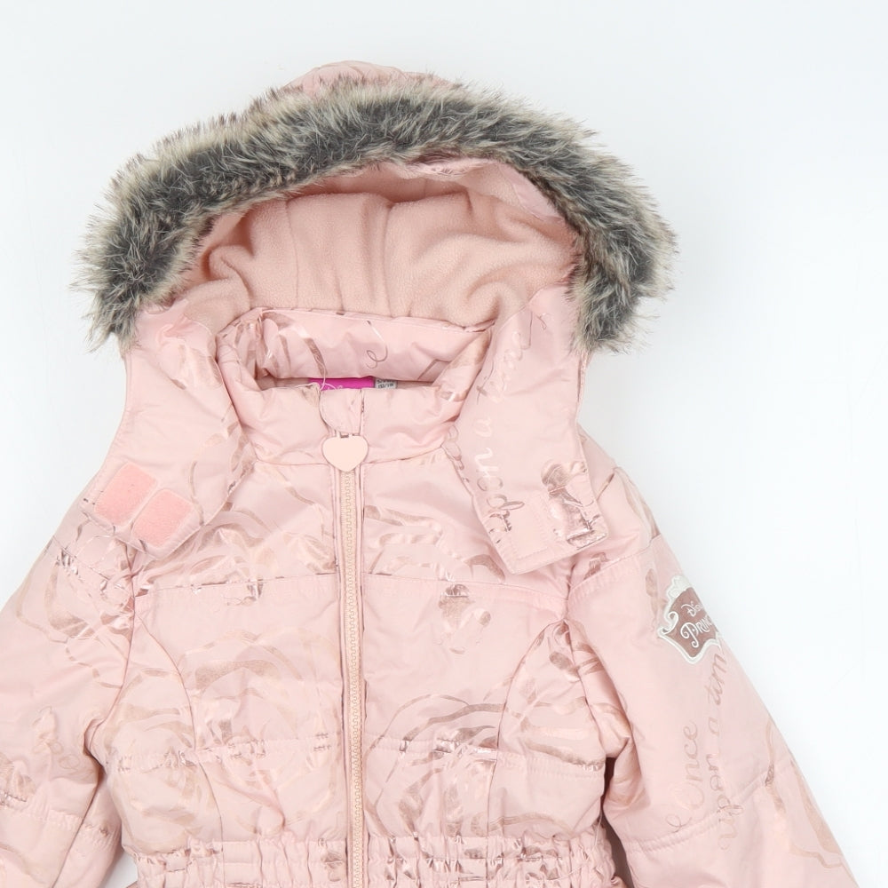 Disney Girls Pink   Parka Coat Size 5-6 Years