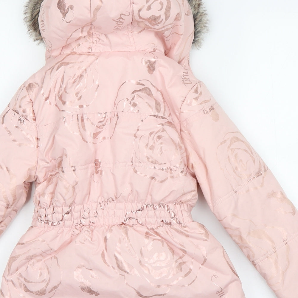 Disney Girls Pink   Parka Coat Size 5-6 Years