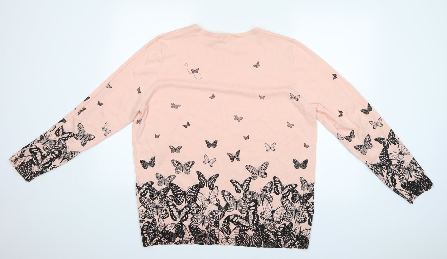 Pep & Co Womens Pink   Basic Blouse Size 20  - Butterflies
