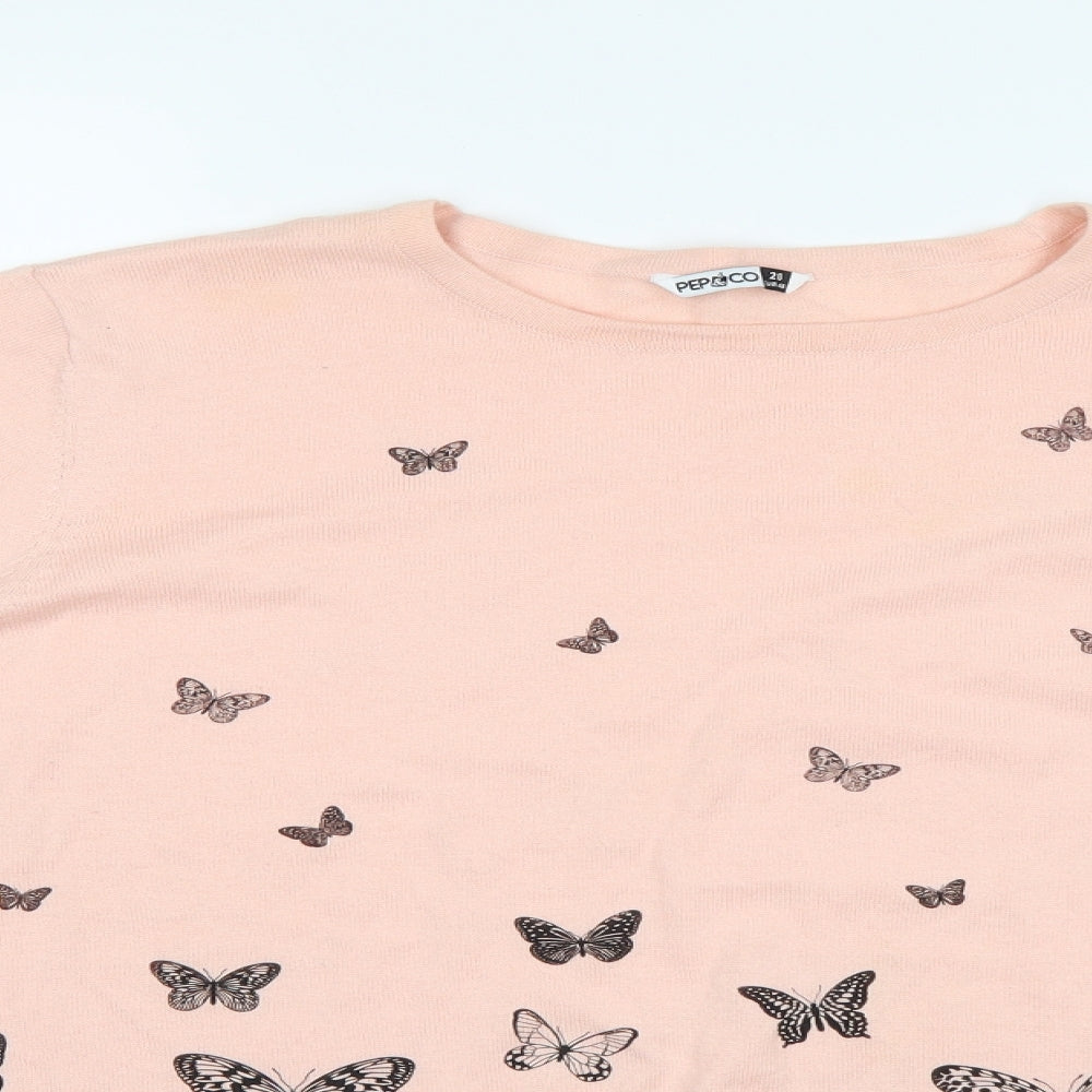 Pep & Co Womens Pink   Basic Blouse Size 20  - Butterflies