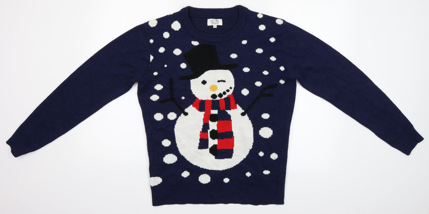 Nizzin Amsterdam Mens Blue   Pullover Jumper Size S  - Christmas