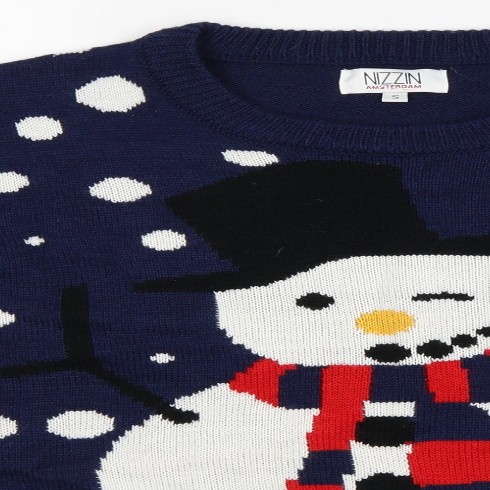 Nizzin Amsterdam Mens Blue   Pullover Jumper Size S  - Christmas
