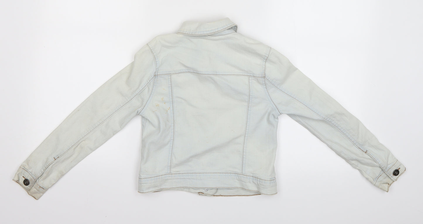 George Girls Blue  Denim Basic Jacket Jacket Size 7-8 Years