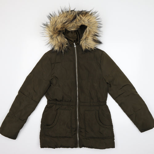 New Look Girls Green   Overcoat Coat Size 14-15 Years