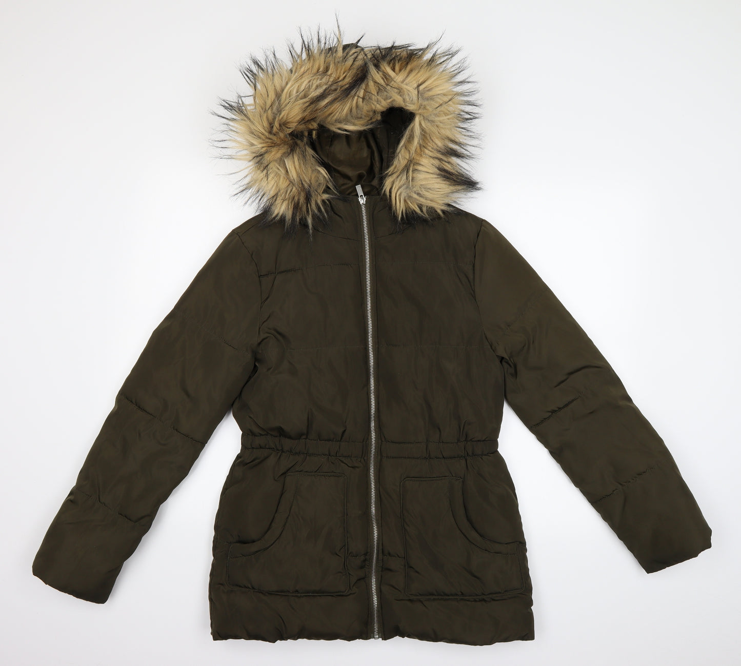 New Look Girls Green   Overcoat Coat Size 14-15 Years