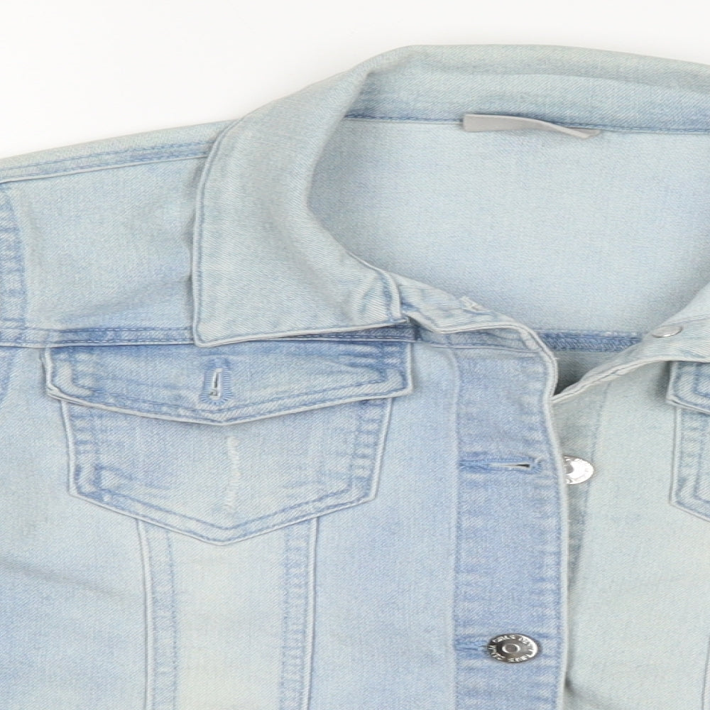 Matalan Girls Blue  Denim Basic Jacket Coatigan Size 11 Years