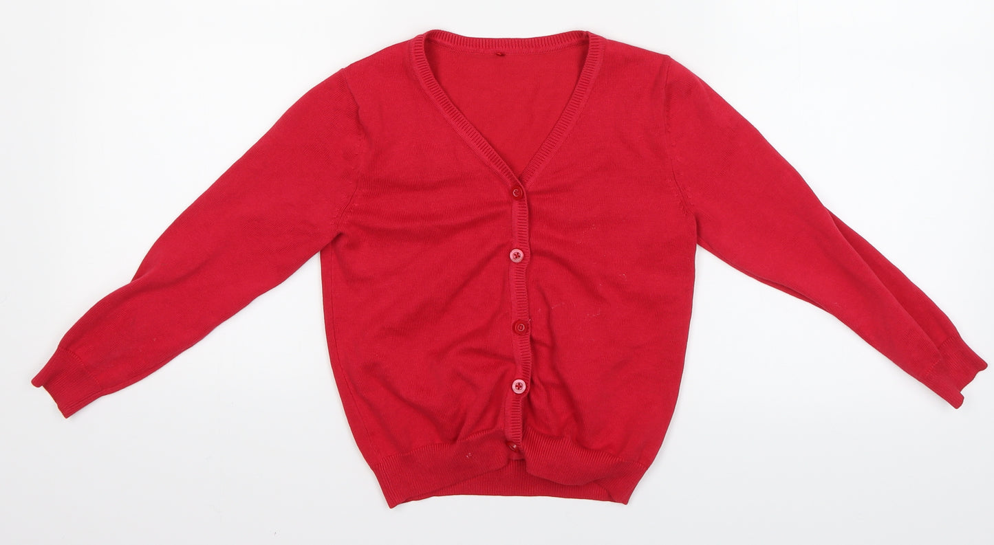 George Girls Red   Cardigan Jumper Size 5-6 Years