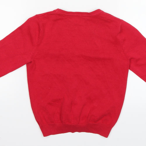George Girls Red   Cardigan Jumper Size 5-6 Years