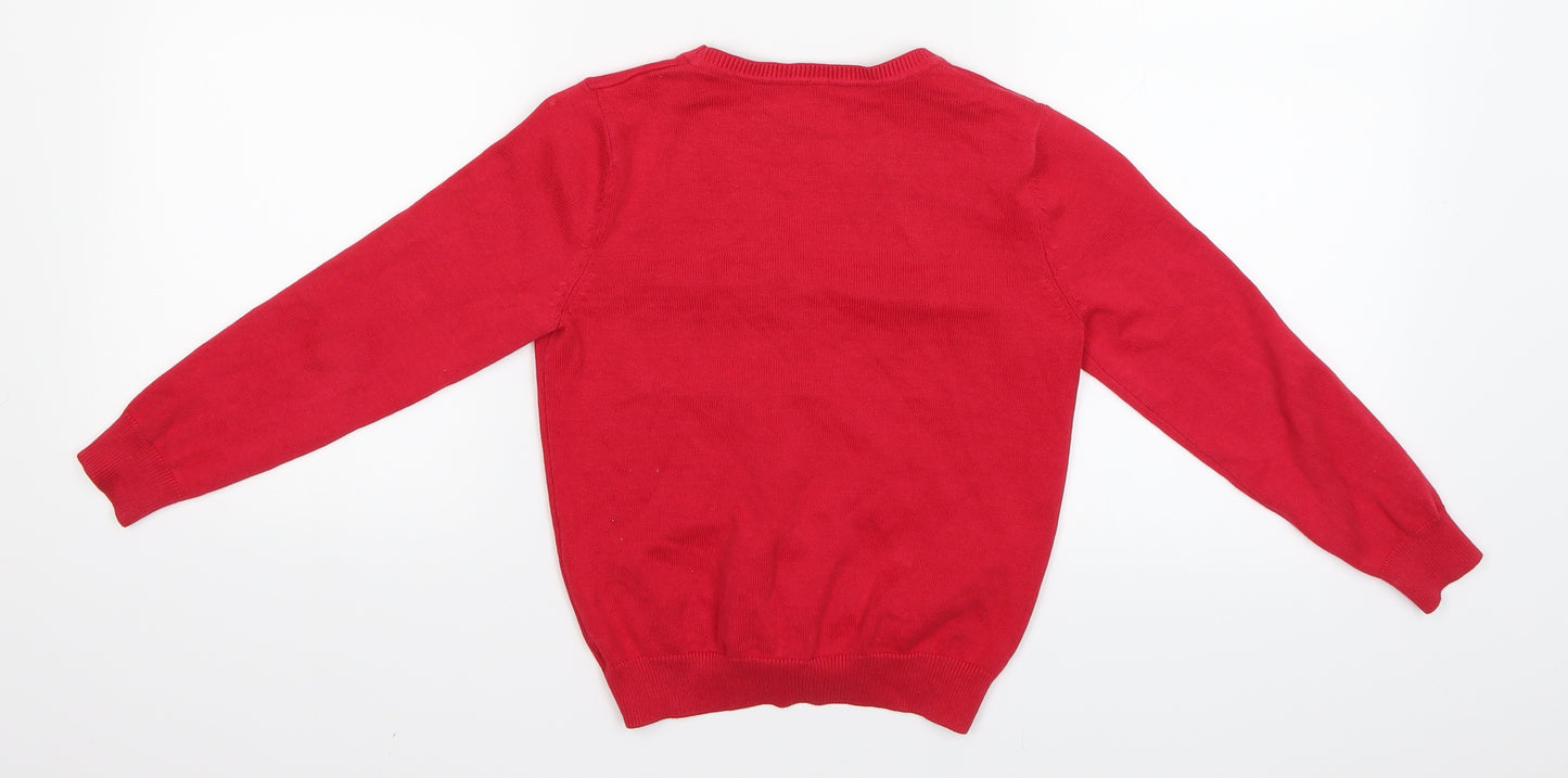 George Girls Red   Cardigan Jumper Size 5-6 Years