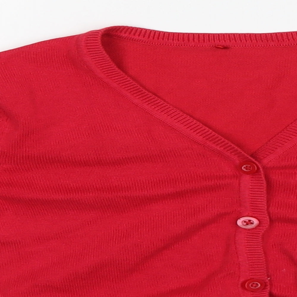 George Girls Red   Cardigan Jumper Size 5-6 Years