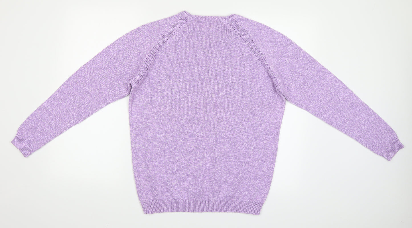 Isle Essentials Womens Purple   Pullover Jumper Size M