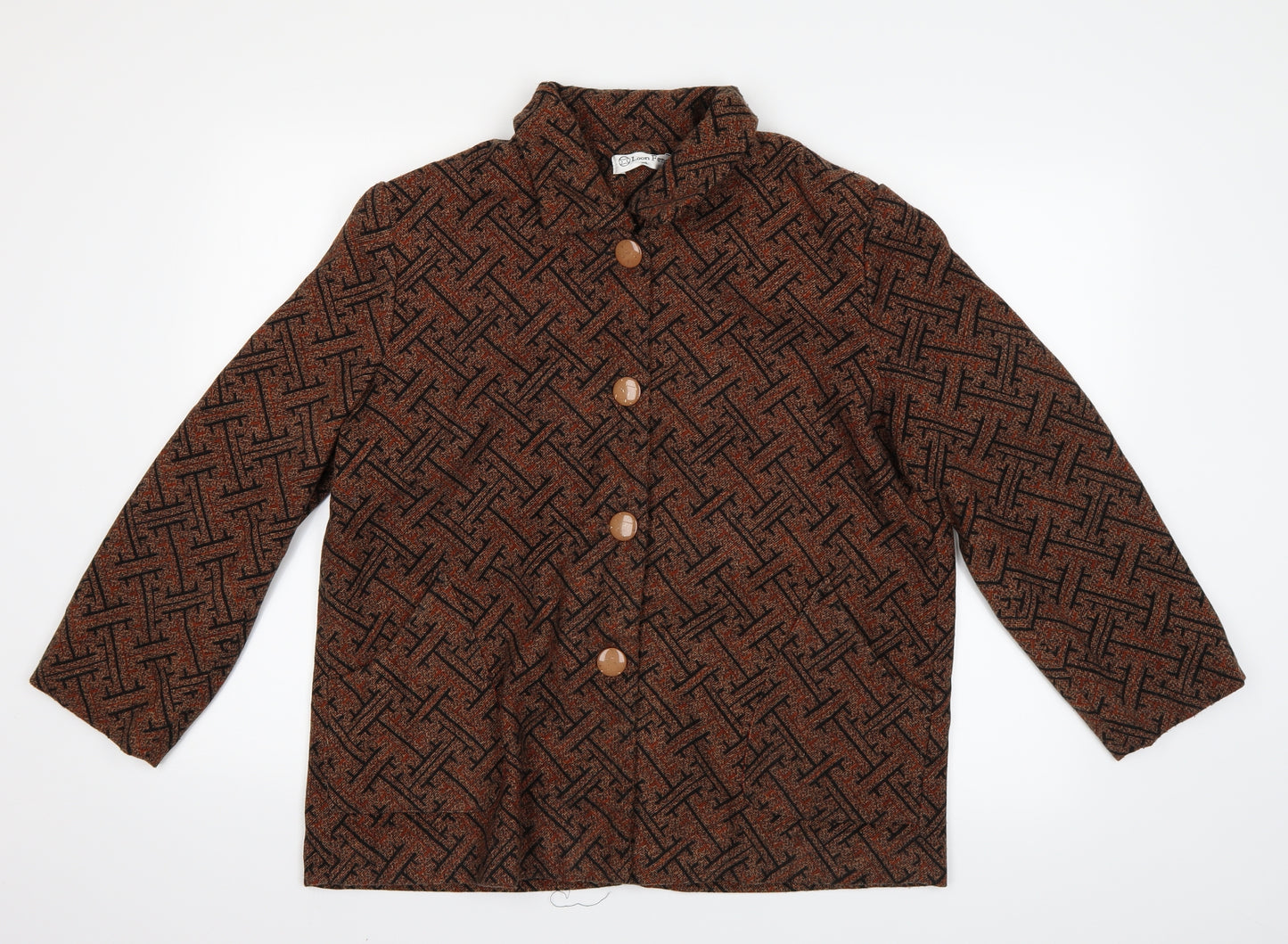 Loon Feng Womens Brown   Overcoat Coat Size XL