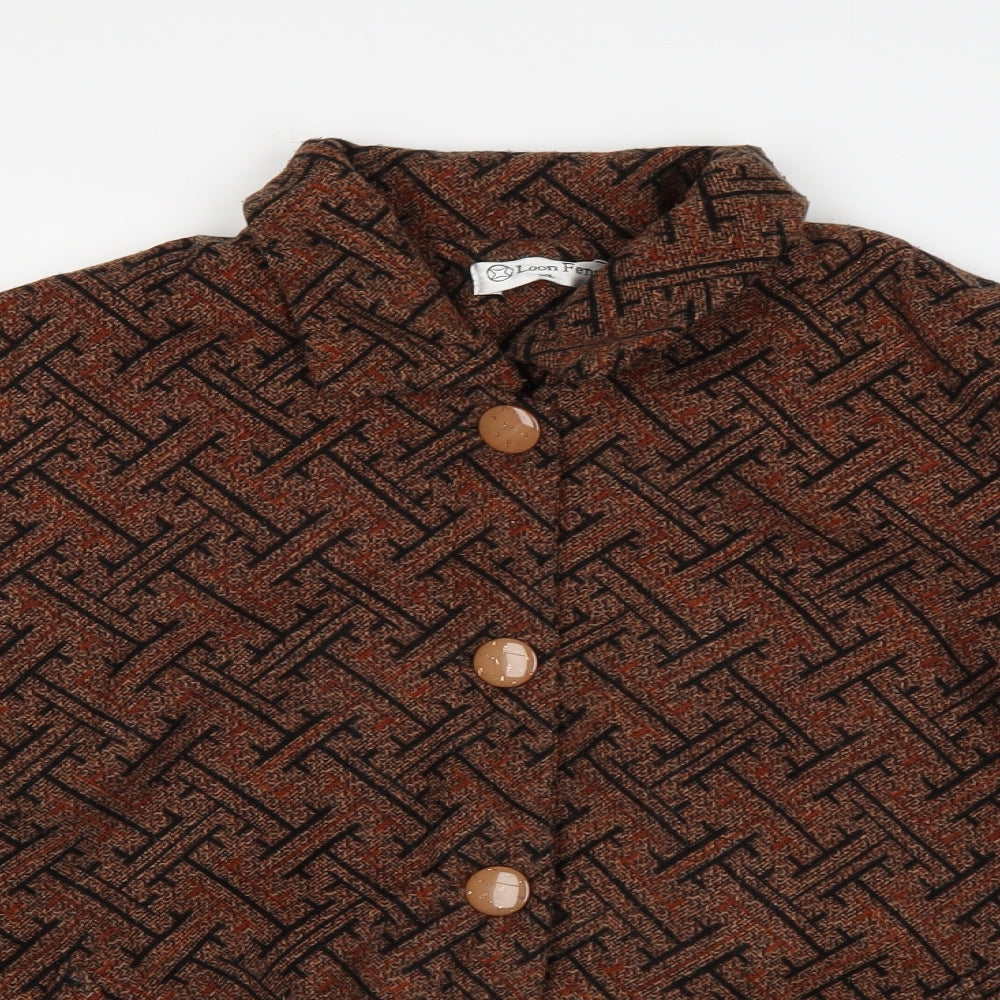 Loon Feng Womens Brown   Overcoat Coat Size XL