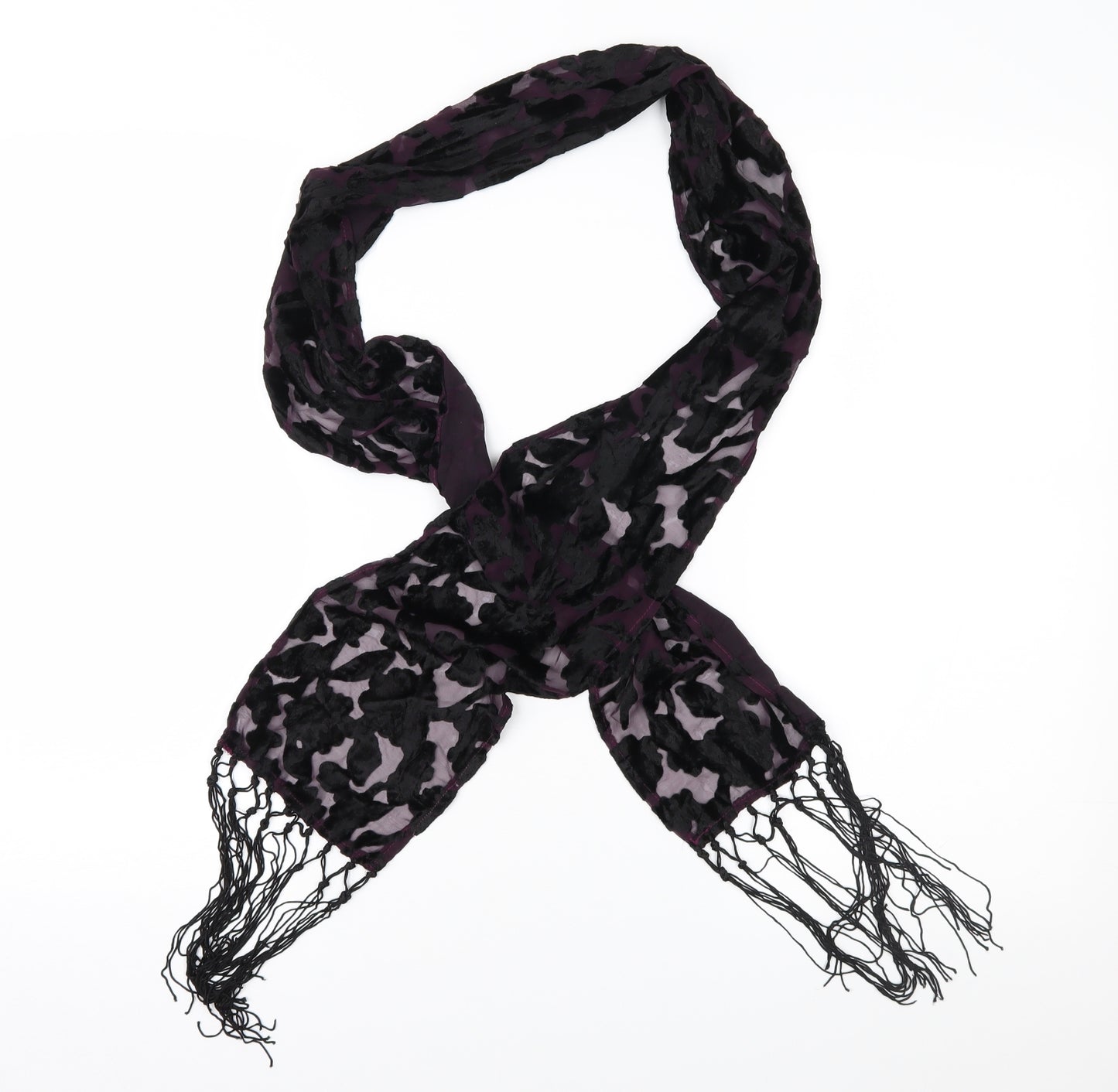 Preworn Womens Purple Floral   Scarf