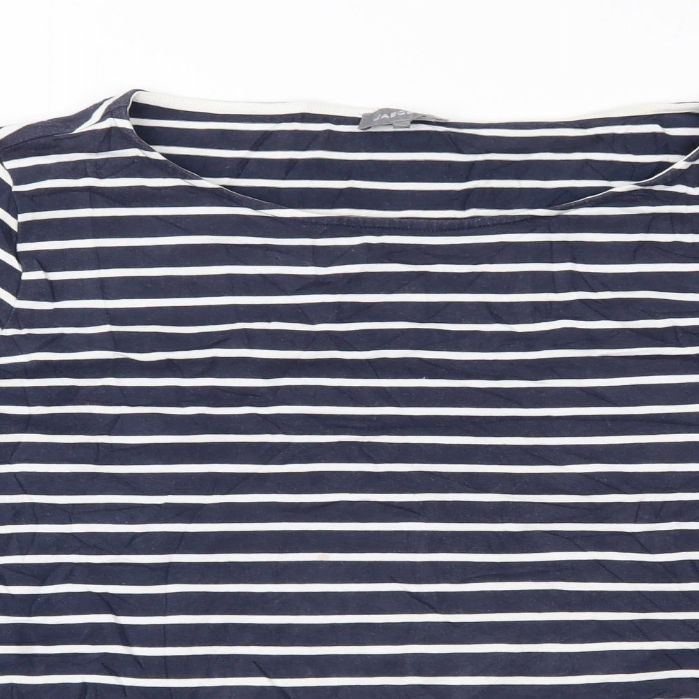 Jaeger Womens Blue Striped  Basic T-Shirt Size L