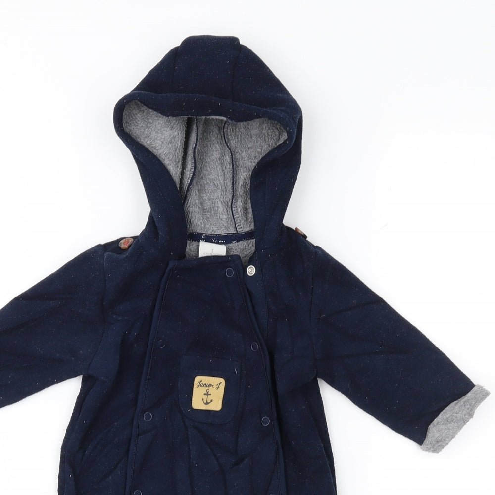Jasper Conran Baby Blue   Overcoat Snowsuit Size 0-3 Months