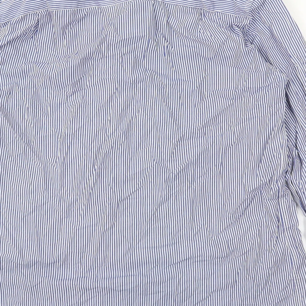 NEXT Mens Blue Striped   Button-Up Size 15.5