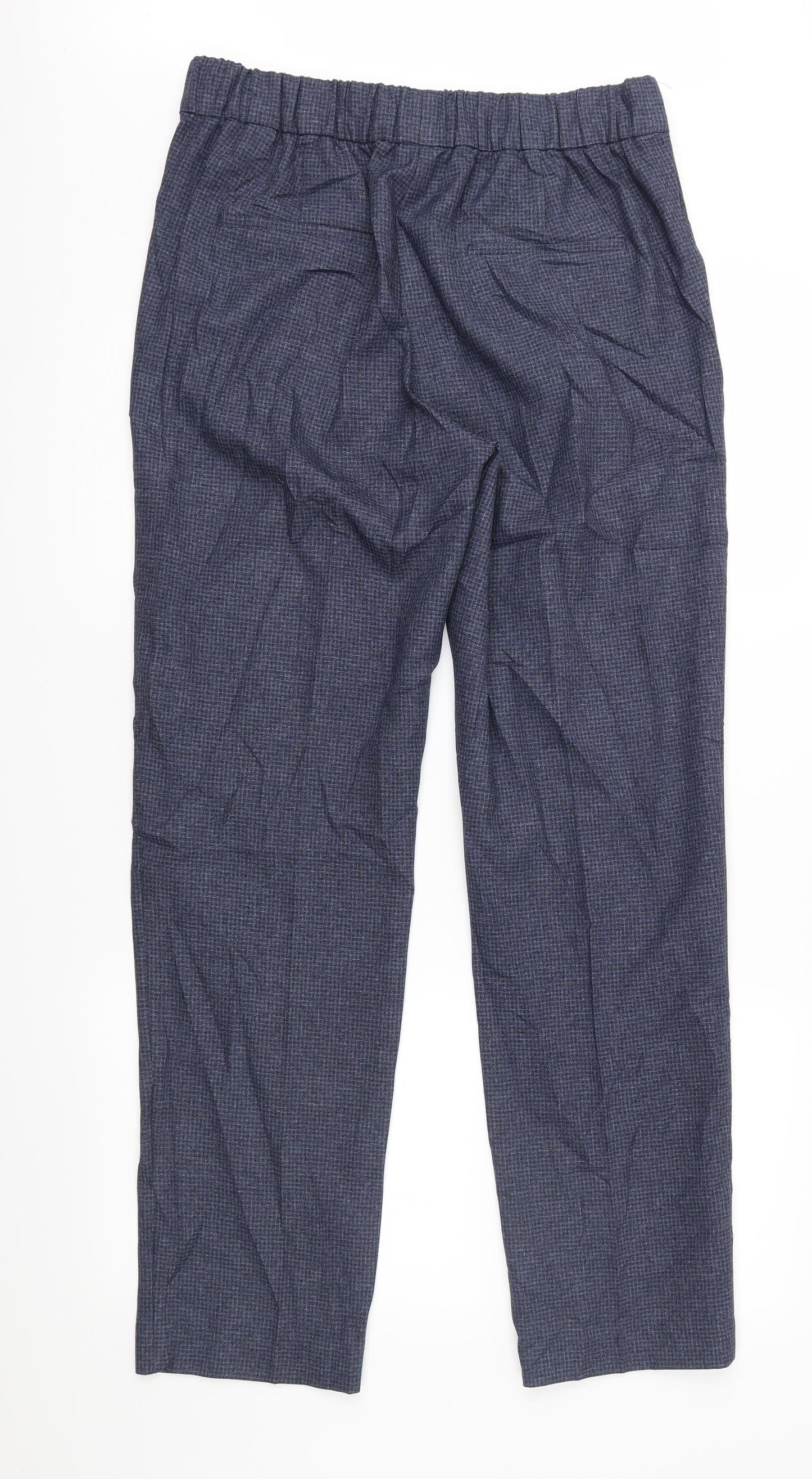 Marks and Spencer Womens Blue Houndstooth  Trousers  Size 12 L29 in