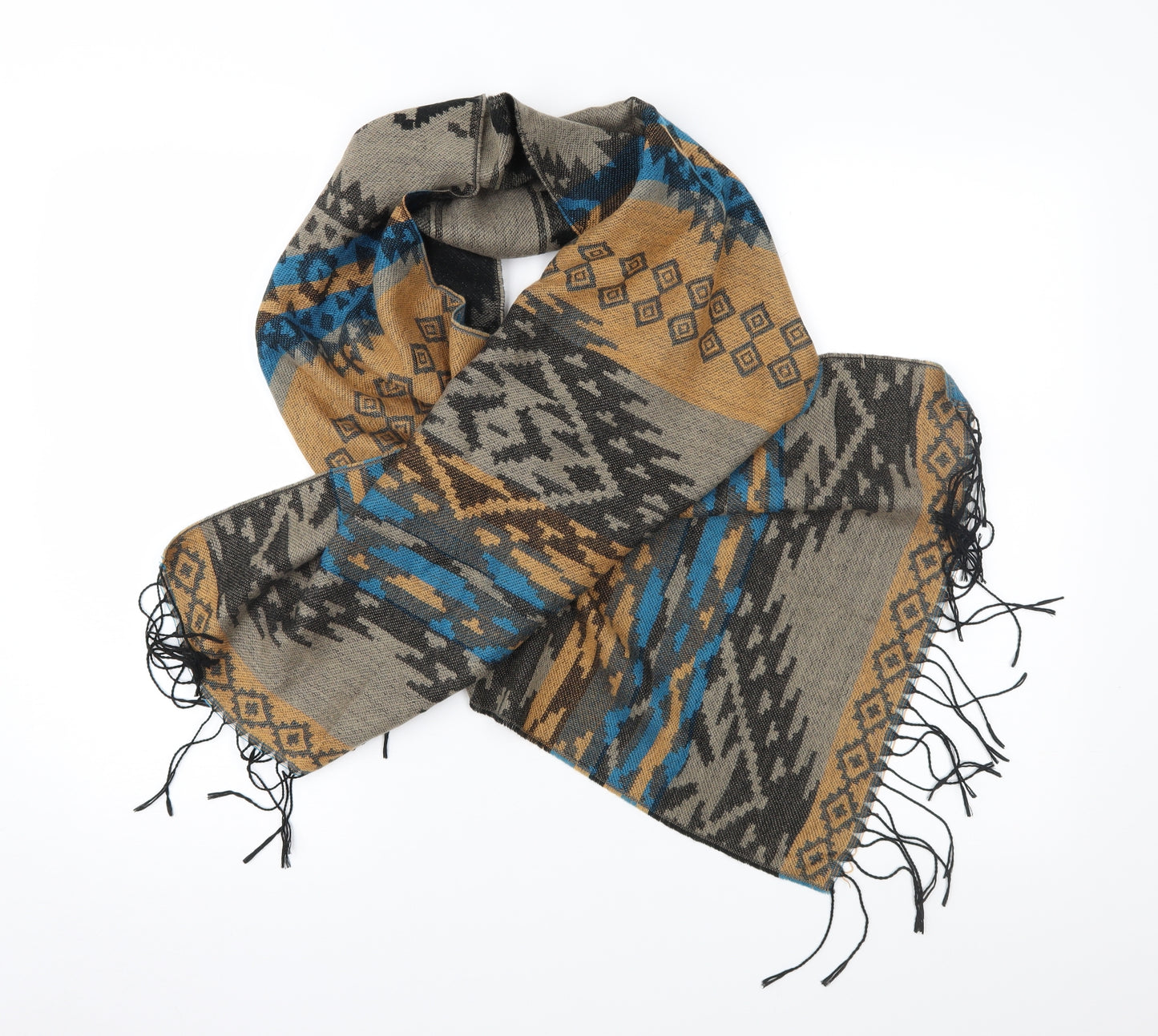 Preworn Unisex Bronze Geometric  Rectangle Scarf Scarf Size Regular