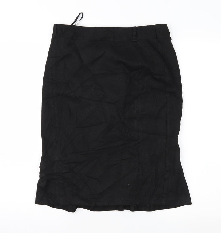 NEXT Womens Black Herringbone Straight & Pencil Skirt Size 10