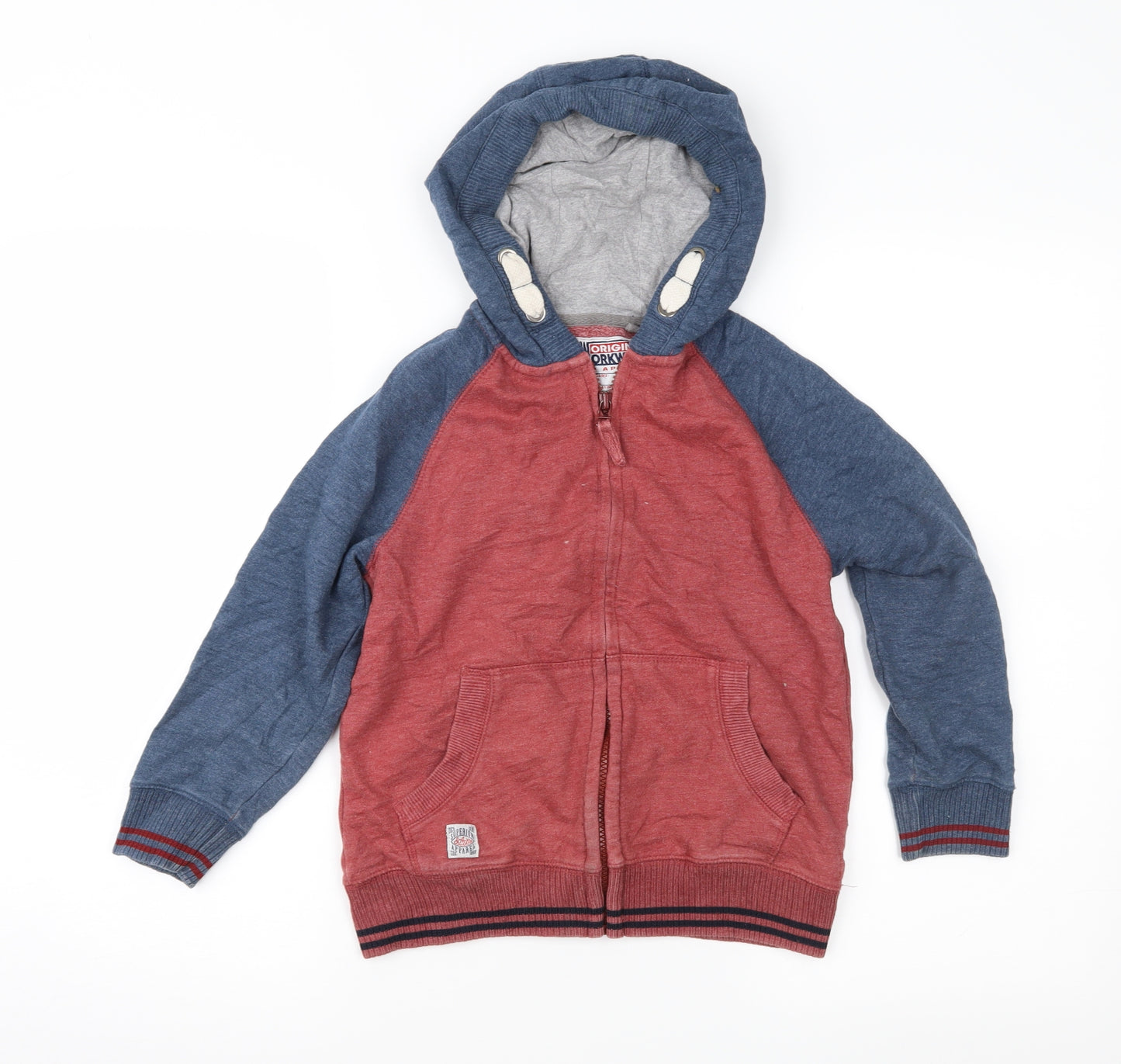 TU Boys Brown Colourblock  Full Zip Hoodie Size 7 Years