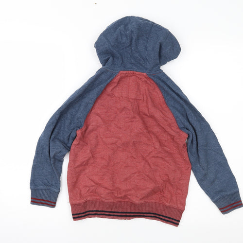 TU Boys Brown Colourblock  Full Zip Hoodie Size 7 Years