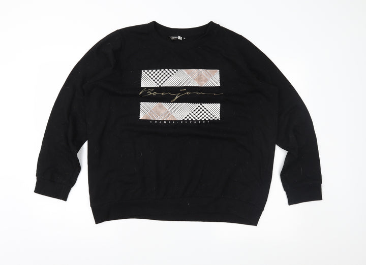 Pep&Co Womens Black Pullover Sweatshirt Size 16