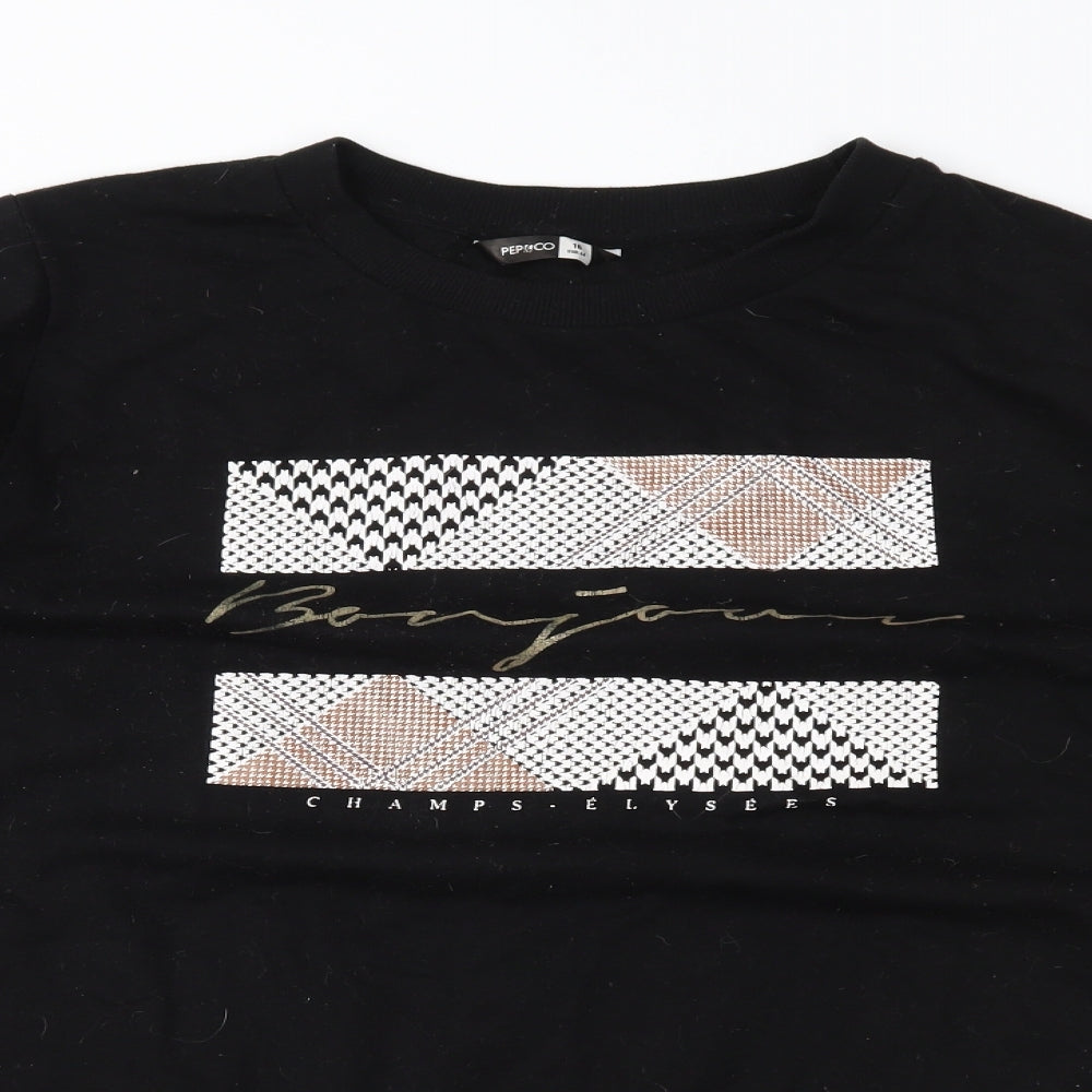 Pep&Co Womens Black   Pullover Sweatshirt Size 16