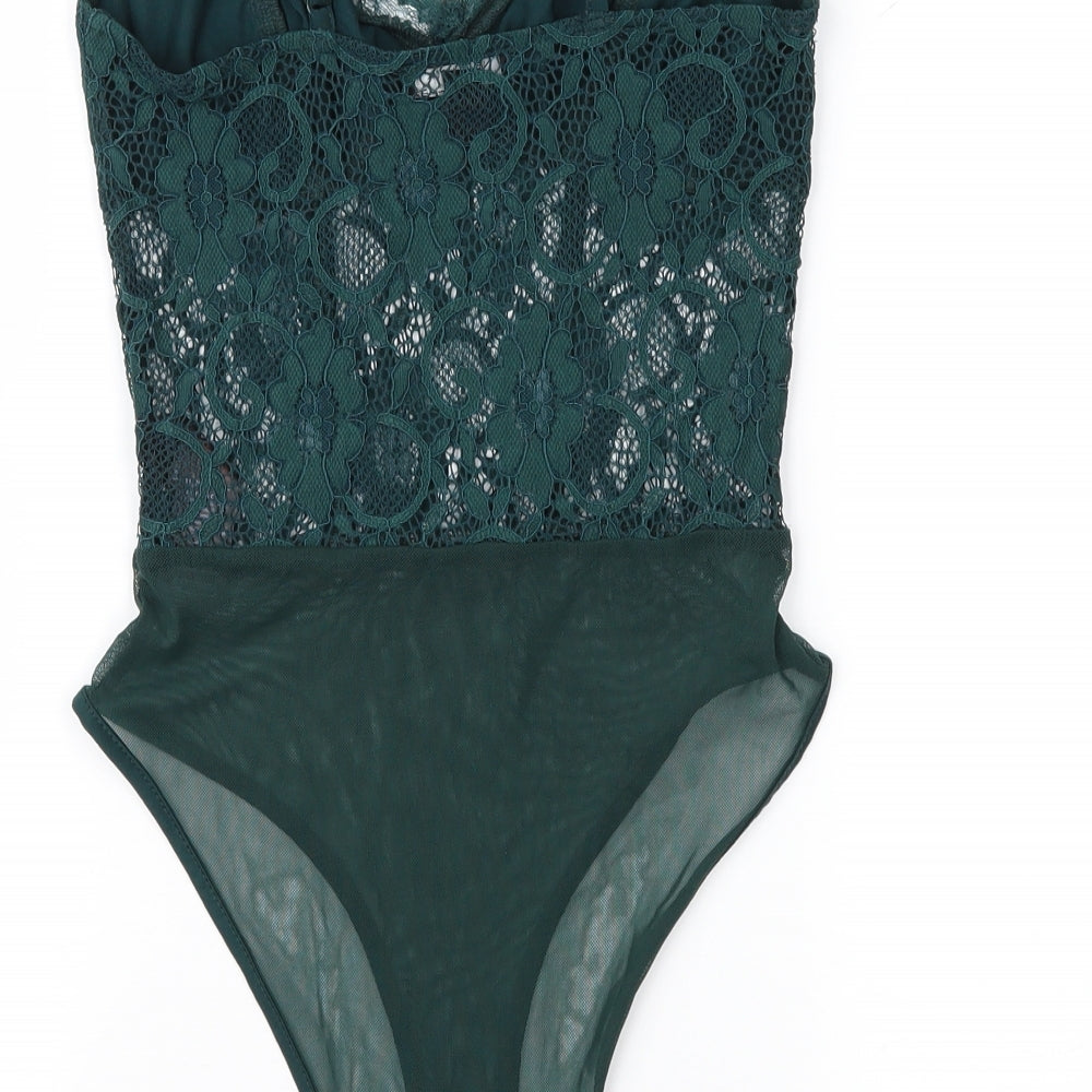 New Look Womens Green  Lace Basic Blouse Size 6